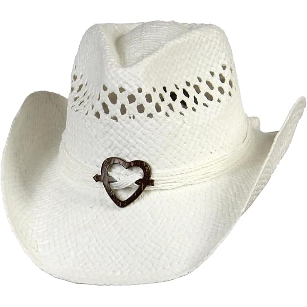 Boho Hip Cowgirl Hat with Heart Concho, Natural Toyo Straw  display picture 2