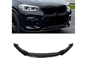 KHK Front Bumper Lip Spoiler for BMW X3 G01 X4 G02 2018-2021 M-Sport Bumper, Glossy Black ABS Air Dam Compatible with M40i Xdrive Models Front Splitter Body Kit Accessories