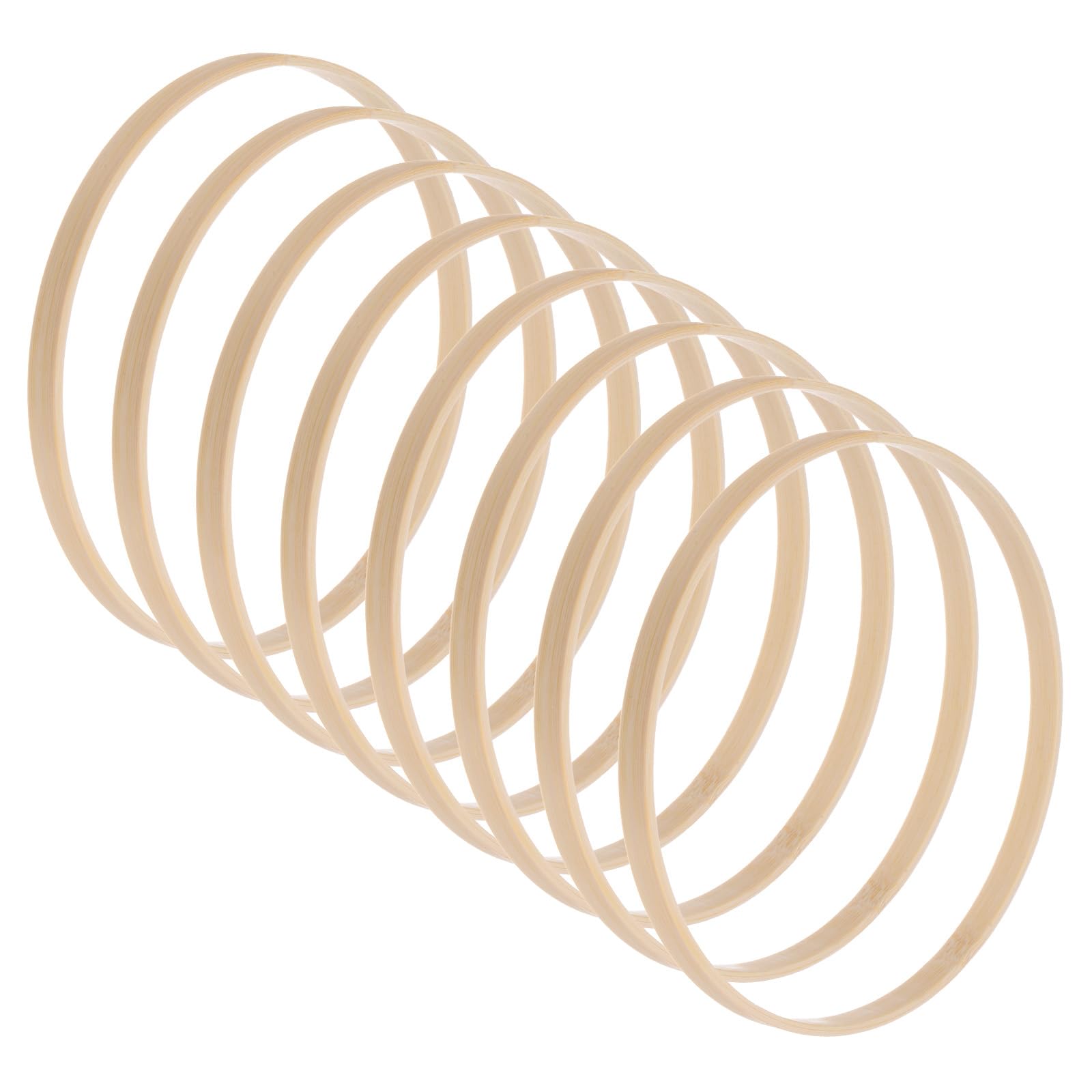 M METERXITY 8 Pack Wooden Bamboo Floral Hoop-7 Inch Craft Wreath Rings, Apply to DIY Wedding Wreath Decor/Macrame Dreamcatcher/Wall Hanging Crafts