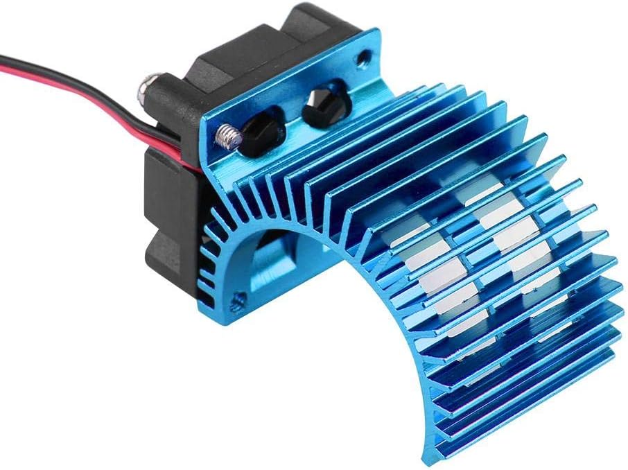 Dilwe Motor Heat Sink, Heat Sink With Cooling Fan for 1/10 Scale Electric RC Car 540/550 Motor(Blue), As Shown in the Picture - Image 3