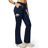 Casei Women's Stretch Cargo Pants High Waist Bootcut Flare Leggings with 6 Pockets Soft Yoga Work Pants for Business Casual