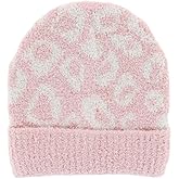 CTM Girl's One Size Fits Most Soft Leopard Knit Winter Beanie Hat