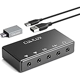 Cubilux CB5 USB Audio Interface for Recording, USB to 3.5mm Sound Card with Stereo Microphone Input, Line-In, Line-Out & Head