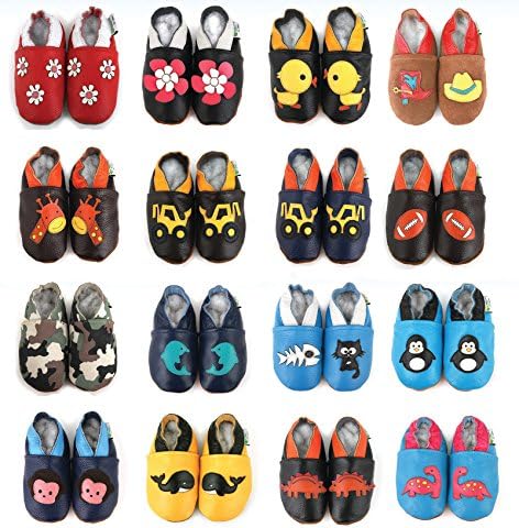 AUGUSTA BABY Baby Boys Girls Prewalker Soft Sole Leather Baby Shoes Leather Baby Crib Sock Shoes