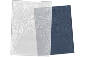 LANGFON Plastic Embossing Folders for Card Making, Paisley Flowers Frame Background DIY Plastic Template Photo Album Card Paper Handmade Scrapbooking DIY Craft Decoration Template Mold