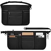 RHQQ Professional Cleaning Apron with 7 Pockets and Adjustable Waist Belt, Bartender, Chef, Waiter - Women & Men, Restaurants, Cafes, Bars, Black