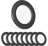acegoo 12V LED Recessed Downlight 68mm Dia 13mm Thick 8 Pack Black 3000K