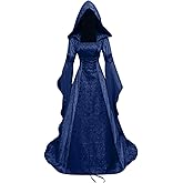 Kahbin Women Hooded Gothic Dress Medieval Corset Renaissance Dress Victorian Dress Halloween Costume