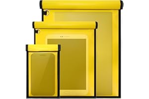 QUCTAK 3 Pack Yellow Faraday Bags, Extra Large Faraday Bag for Laptops & Tablets & Car Keys, Waterproof & Fireproof Faraday Cage, Anti-Theft RFID Faraday Key Fob Protector