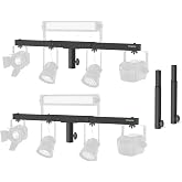 NiuNyuNeu DJ Light Stand T-Bar Cross Bar with Extended Pole Mount, Set of 2 | for Par Light Stage Stand Tripod, Lift by 10.6" Speaker Adapters