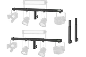NiuNyuNeu DJ Light Stand T-Bar Extension Cross Bar with 14.5" Extended Pole Mount for Par Light Stage Stand Tripod, Set of 2