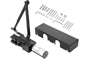 BEAMNOVA Commercial Door Closer, ADA, UL, ANSI, BHMA A156.4 Rated, Automatic Slow Soft Self Closing, with BC Back Check, DA Delay Open, Adjustable Closing Latching Speed, No Slam, Black