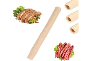 VINGVO Edible Collagen Sausage Casings, 15mm/26mm/50mm Salted Drying Casing for Homemade Sausages, Ham, Breakfast & Italian Recipes (15mm)
