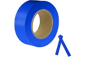 JIZHGRAD Blue Flagging Tape,1-3/16" × 300' Surveyors Tape for Tree Marking,Trail Marking,Non-Adhesive Plastic Ribbon