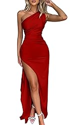 Memoriesea Women's Sexy One Shoulder Satin High