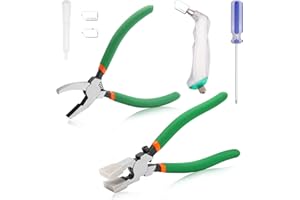 SPEEDWOX 10Pcs Glass Cutters Tools Set Glass Running Pliers Breaker Grozer Pliers with Extra Rubber Tips Heavy Duty Stain Gla