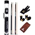 CUESOUL House Bar Pool Cue Sticks,Two Cue Sticks + 2x2 Pool Cue Case Hard
