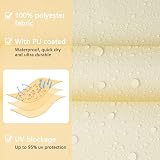 OFFCUP 2m x 3m Sun Shade Sail Beige, 160gsm Waterproof Rectangular Canopy view 3