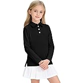 NUMYEAN Girls Uniform Shirts Long Sleeve Polo Shirt for Girls School Uniform Shirts Size 5-14 Years