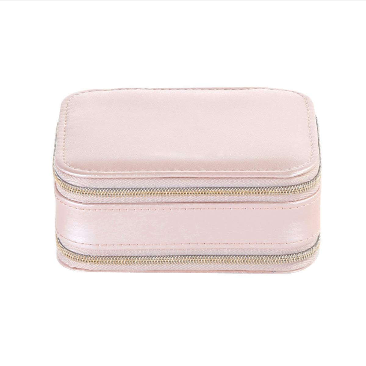 Belons Small Travel Jewellery Box PU Leather Jewellery Case Earrings Necklaces Rings Bracelets Organizer Jewellery Storage Box for Women Girls, Pink