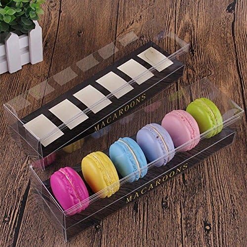 Plastic Clear 6 Hole Macaron Box With Insert For Wedding,Baby Shower,Party Favors,Birthdays (10)