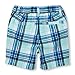 The Children's Place Baby-Boys Li'l Guy's Plaid Flat Front Shorts, Mellow Aqua, 18-24 months