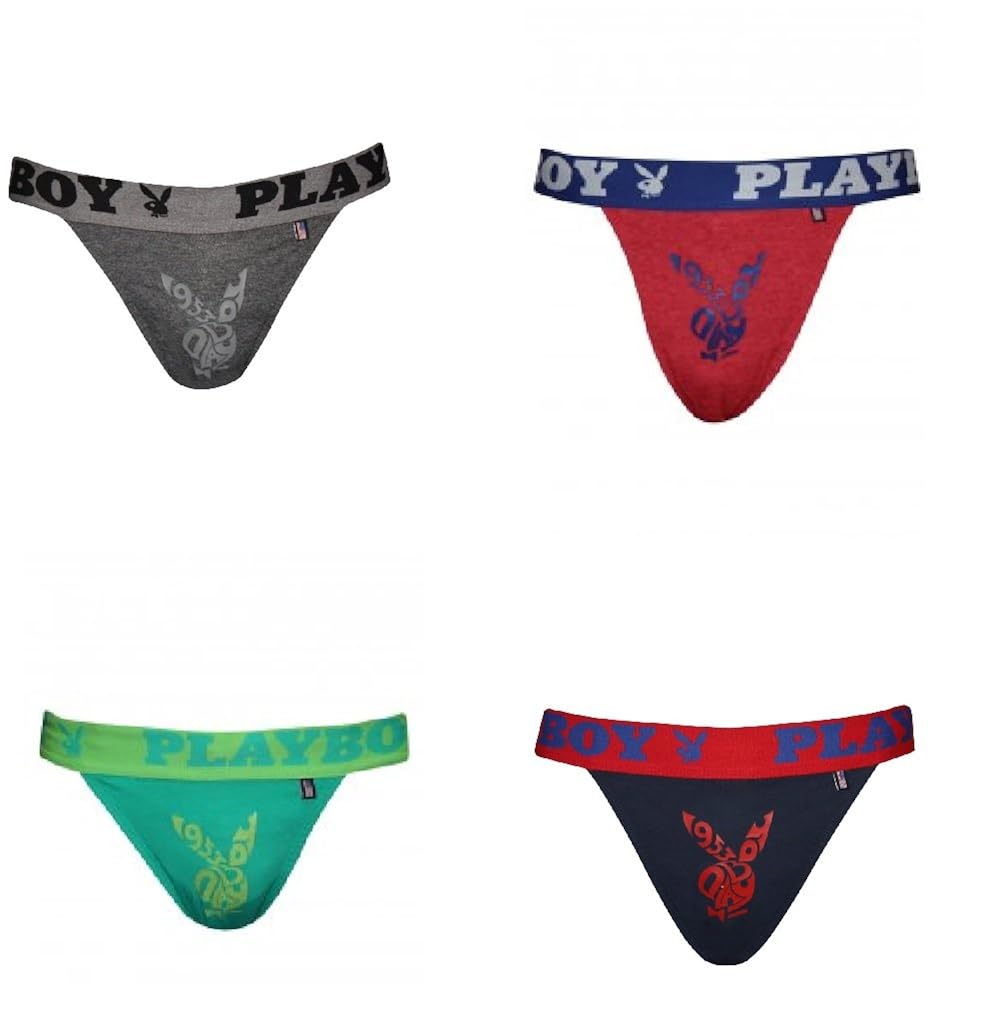 Buy Playboy Men's Cotton T Brief in Assorted ColoursPack of 4 at Amazon.in
