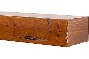 MANTELSDIRECT Breckenridge 72” Fireplace Mantel Shelf with Corbels – Rustic Floating Mantel Shelf for Over Fireplace – Chestnut - Wood Shelf for Wall – Pine Box Construction