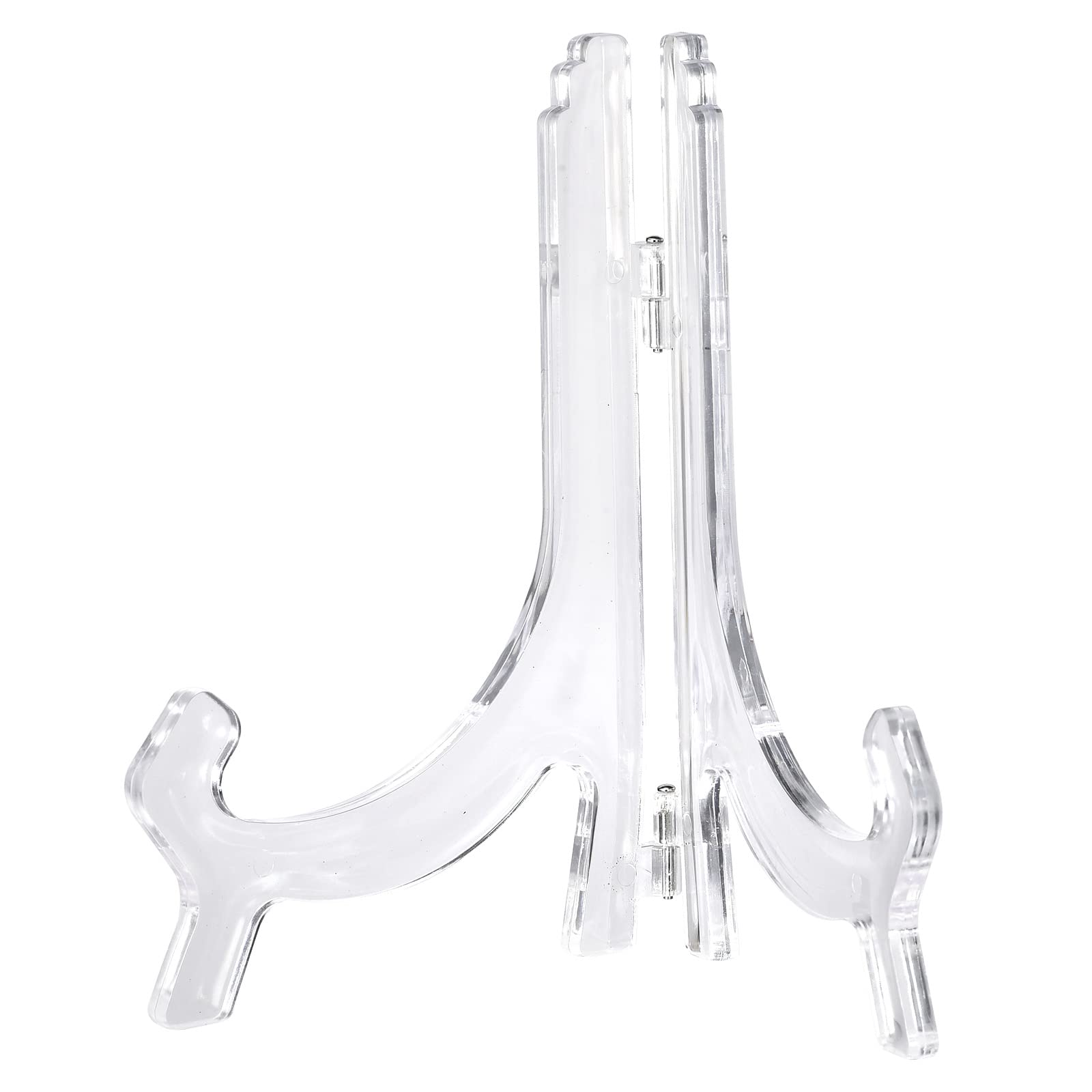 Photo 1 of uxcell 2pcs 6.3" Acrylic Easel Stand, Folding Display Plate Holder Clear for Decorative Picture Frame