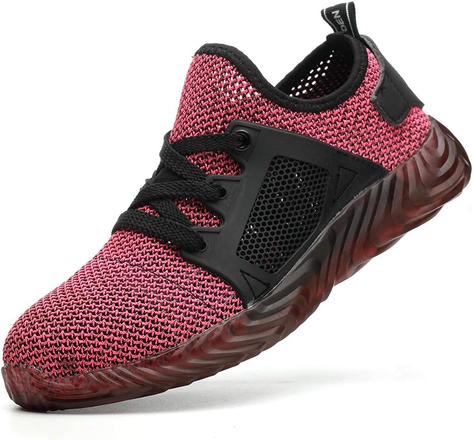 FANGSN Men Steel Toe Work Shoes, Lightweight Fashion Sports Safety Shoes Steel Toe Womens Shoes Indestructible Shoes