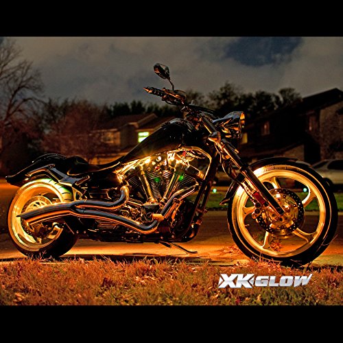 XKGLOW 10 Pcs 2 Million Color Remote Accent Neon Glow Flexible Strip Light Kit for Motorcycle - 30 RGB LED for Harley Davidson Honda Kawasaki Suzuki Ducati Can Am Polaris KTM BMW - Thumbnail 2