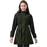 iCreek Women's Long Rain Jacket Waterproof Lightweight Packable Raincoat Hood Windbreaker for Outdoor Hiking, Cycling, Travel