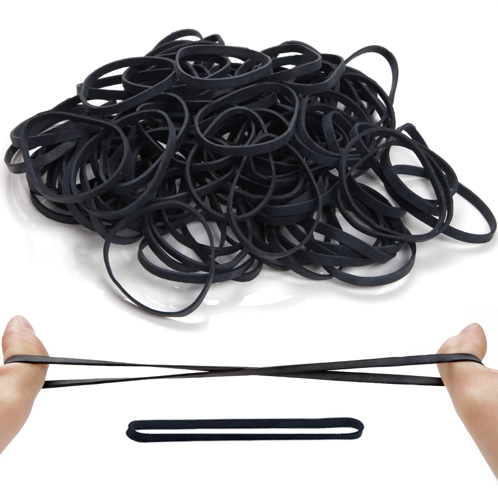 Elastic Bands 100Pcs Rubber Bands 100x5mm Heavy Duty Rubber Bands Natural Strong Elastic Bands for Stationary Stretchable Black Bands for Home School Office Workshop Accessories