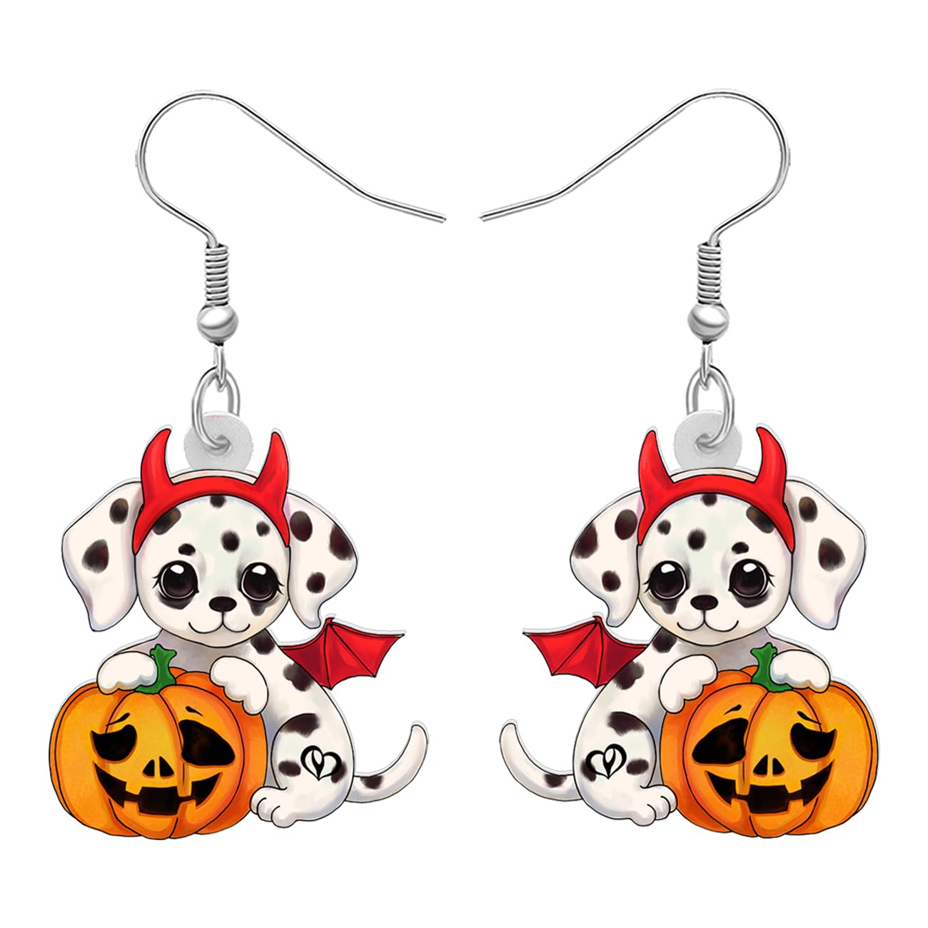 TIZURO Halloween Acrylic Cute Pumpkin Dalmatians Yorkshire Golden Retriever Earrings Fun Puppy Pets Animals Dangle Novelty Jewellry For Women Dog Lovers Gifts (Multi)