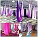 HI SUYI Anti-Gravity Aerial Yoga Hammock Swing – Six Handles Sling Pilates Set Kit Include Steel Carabiners Extension Straps No Ceiling Hanging Mount for Home & Gym Fitness