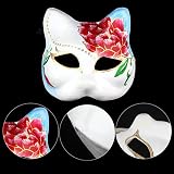 SUPVOX Hand-Painted Fox Masks 5pc White DIY Unpainted Masquerade Craft Party view 5
