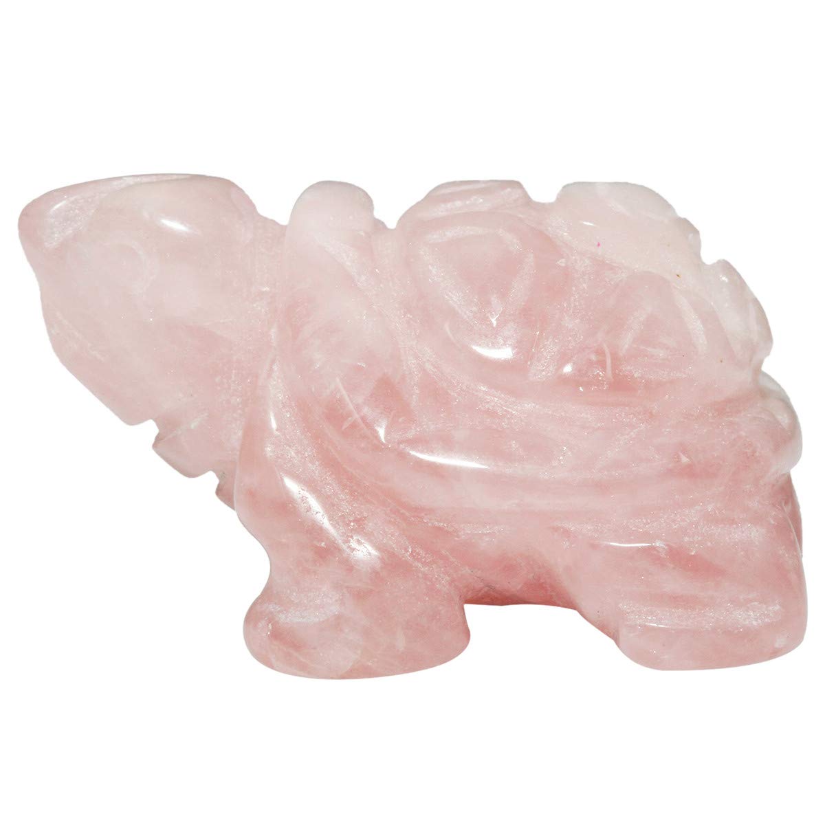 mookaitedecor Rose Quartz Crystal Turtle Tortoise Statue Sculpture, Small Healing Stone Pink Turtle Gift Reiki Pocket Gemstone Lucky Charm Ornament Desk Decor Figurines 1.5 Inch