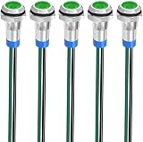 Gebildet 5x Green LED Indicator Light 8mm 3V-9V Waterproof Wire view 1