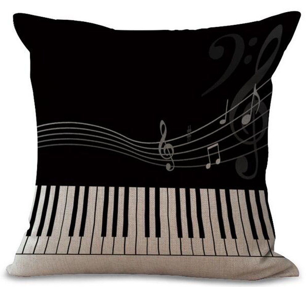 Buy Music Theme Piano Cotton Linen Throw Pillow Case Cushion Cover