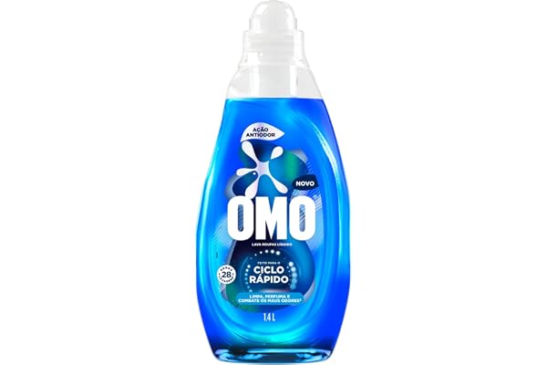 Lava-Roupas Líquido Omo Ciclo Rápido Ação Antiodor Frasco 1,4l