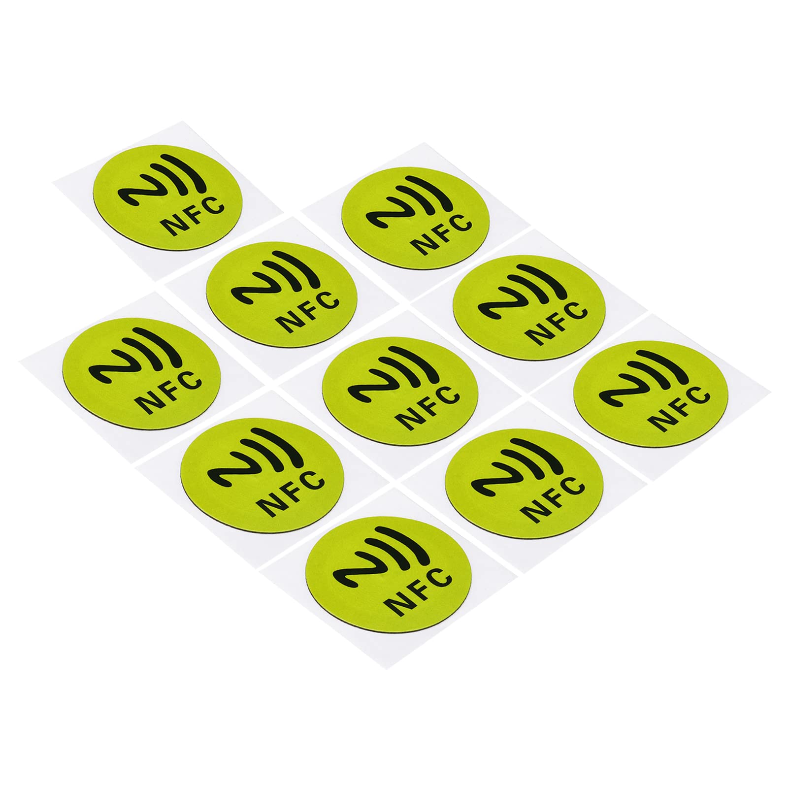 PATIKIL NFC Stickers, 20 Pack NTAG213 Tag Sticker 144 Bytes Memory Fully Programmable Blank Round 30mm/1.2" Dia NFC Tags for Phone, NFC-Enabled Device, Yellow