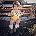Baby Girls Long Sleeve Princess Floral Romper+ Suspenders Short Pants Overall Jumpsuit Outfit (0-6 Months, Yellow)