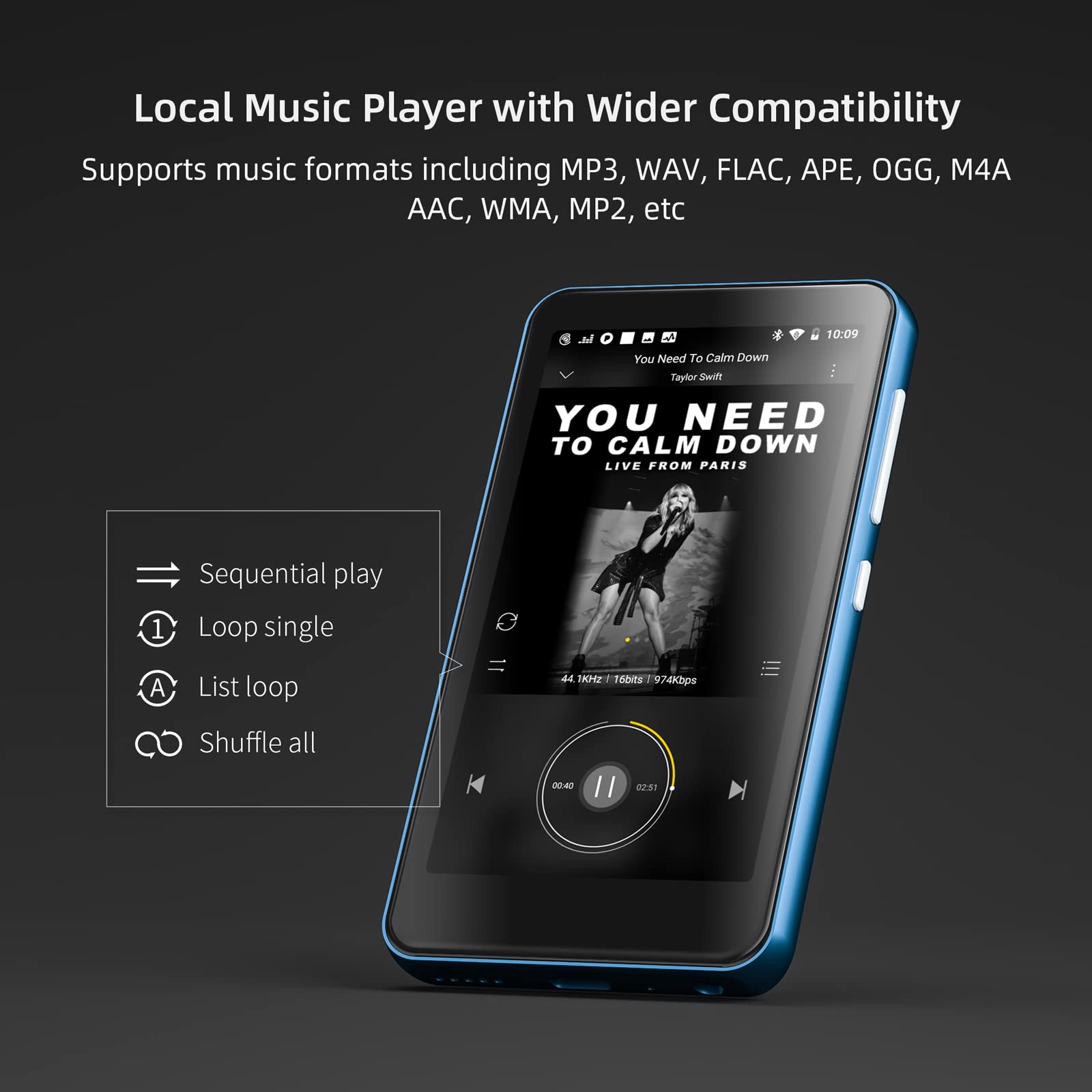 MP3 Player with Bluetooth and WiFi,MP3 Player with Spotify,Spotify Kids,Audible,Pandora,Amazon Music,4