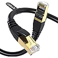 DbillionDa Cat7 Cat8 Ethernet Cable, Outdoor&Indoor, 6FT Heavy Duty High Speed 26AWG, 40Gbps 2000Mhz with Gold Plated RJ45 Co