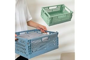 Mini Storage Box 3-Pack Multicolor Foldable Plastic Organizers For Shelves, Home And Kitchen, Classroom Use, Green, XS