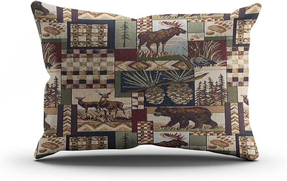 Suike Lodge Cabin Beauty Hidden Zipper Home Decorative Throw Pillow Cover Cushion Case Boudoir 16x24 Inch Design Printed Furniture Durable Comfortable HeavyWaterproof Pillowcase