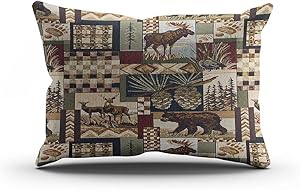 Suike Lodge Cabin Beauty Hidden Zipper Home Decorative Throw Pillow Cover Cushion Case Boudoir 16x24 Inch Design Printed Furniture Durable Comfortable HeavyWaterproof Pillowcase