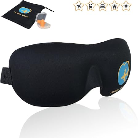 Masque De Nuit 3D Anti-lumière - Satin Noir Doux - Pour Sommeil, Avion, Voyage - Neuf Avec Emballage