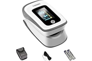Fingertip Pulse Oximeter Blood Oxygen Saturation Monitor, Heart Rate and Fast Spo2 Reading Oxygen Meter with OLED Screen AAA Batteries YIDERBO