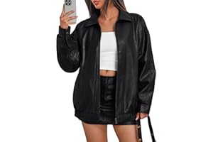Trendy Queen Womens Leather Jackets Oversized Faux Motorcycle Plus Size Moto Biker Coat Fall Outfits Fashion Clothes 2024
